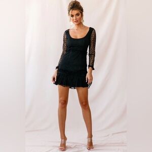 NWT Selfie Leslie Birkin long sleeve sheath dress lace‎ dark romantic fairy goth